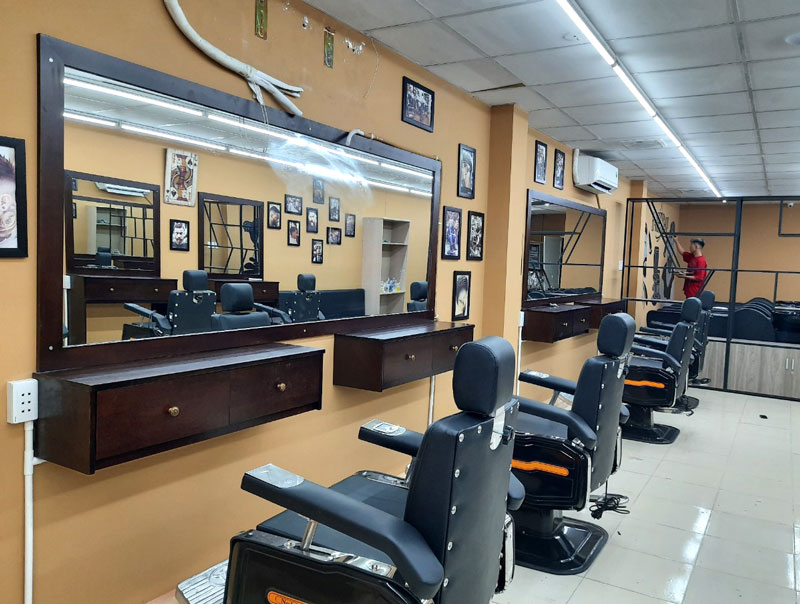 Bộ tủ kệ gương cắt tóc Barber BK-462